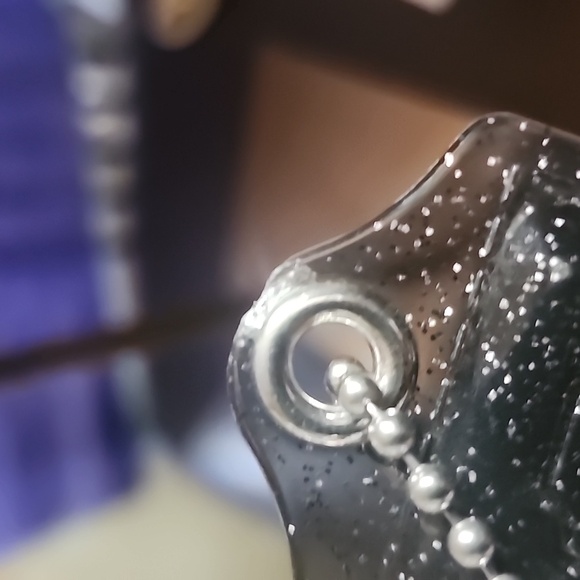 Coach Glittery Black and Solid Black Hang Lg. Tags 3.5" by 1.75" - Picture 7 of 10